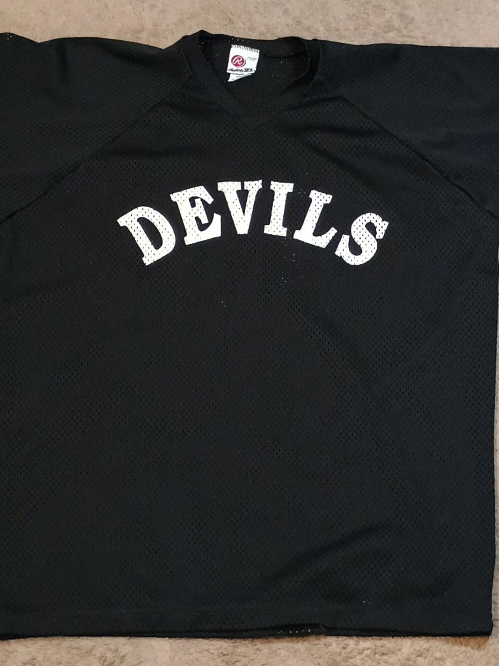 Rawlings/Varsity Jersey/Mens XL/Black Mesh/Devils Vintage Streetwear Y2K Athleis